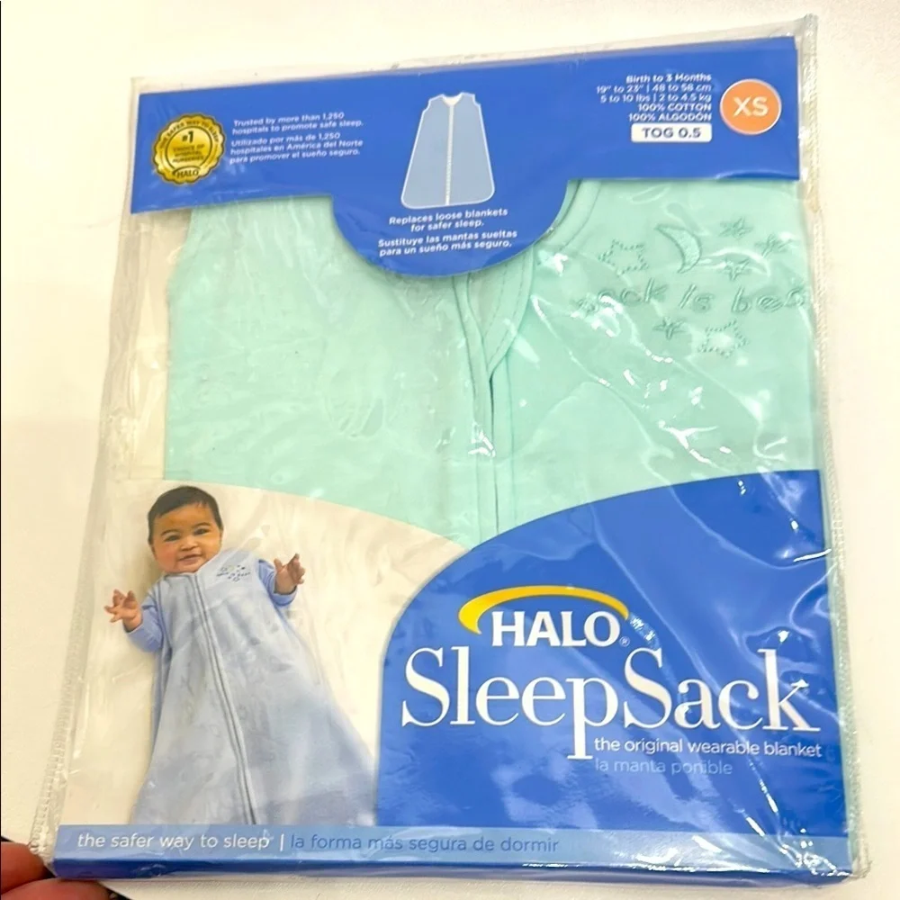Halo Sleep Sack XS Birth To 3 Months.NWT.Green/Blue color.Unisex